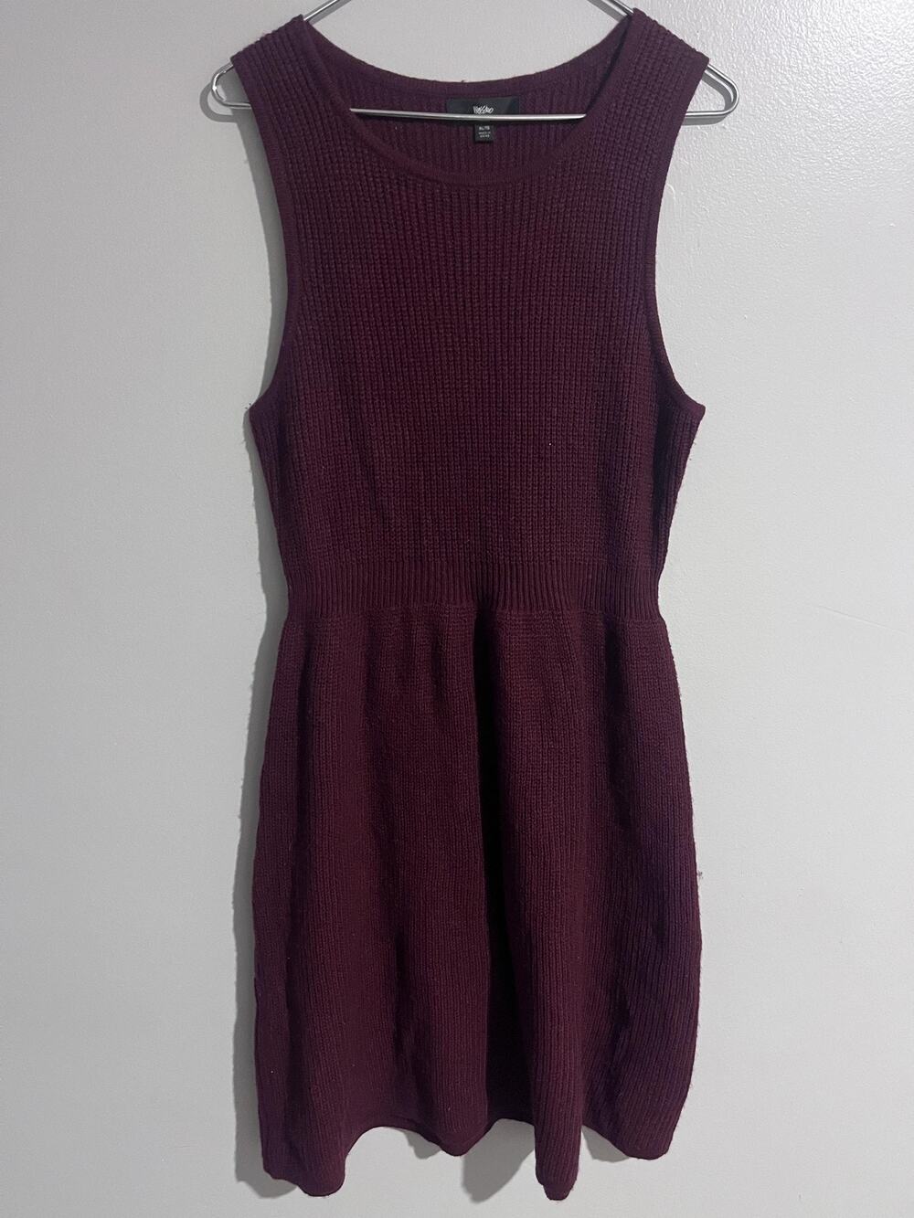 Mossimo Dress Womens XL Purple Sweater Dress Fit & Flare Tank Midi Knit Y2K